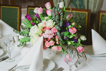 Beautiful flowers on table