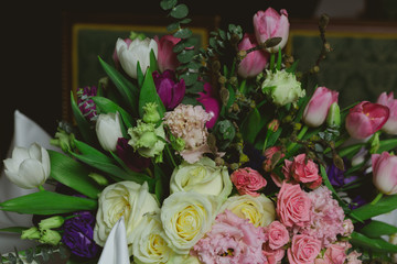 Beautiful flowers on table