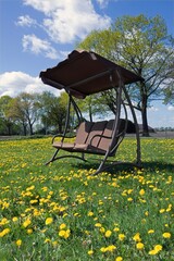 Rocking chair. Rocking bench. Outdoor relaxing. Furmiture