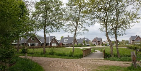 Fototapeta na wymiar Modern residential area. De Wijk Drenthe Netherlands