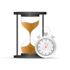 hourglass. Highly detailed. Antique clock with sand inside. Vector illustration