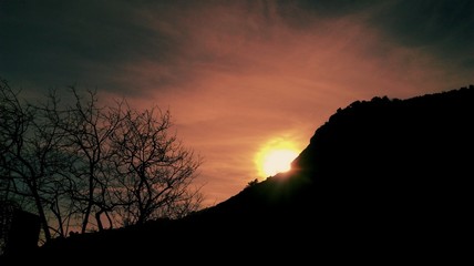 sunset in the mountains