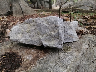 Stone formed from limestone and shale. There is noise and grain caused by the texture of the stone.