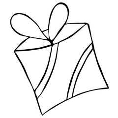 Gift Box. Hand drawn vector illustration for greeting cards, posters, stickers and seasonal design