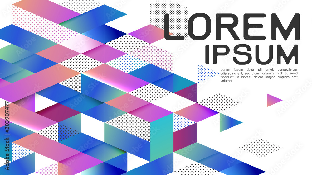 Aufkleber abstract colorful gradient geometric template and modern overlapping on white background. vector ill