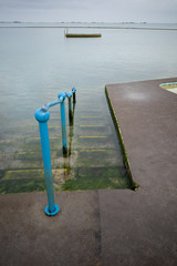 Handrail and stages in the cool wet