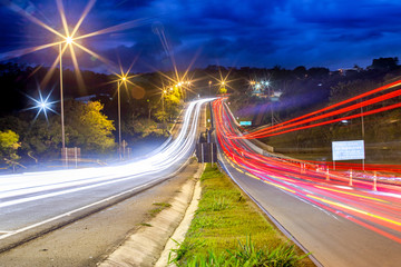 Fototapeta na wymiar Motion Blur. Vehicle traffic of highway