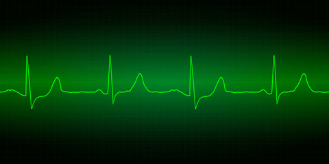 Heart cardiogram  of healthy heart in neon colors.