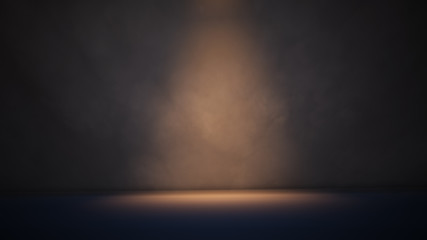 Stage white smoke spotlight background. 3D illustration  - obrazy, fototapety, plakaty