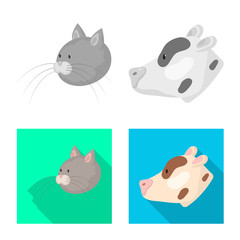 Vector design of agriculture and breeding sign. Set of agriculture and organic vector icon for stock.