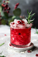 Pomegranate cocktail with rosemary