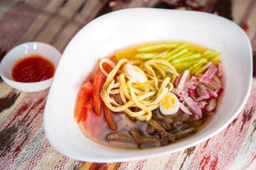 Noodle soup with vegetables
