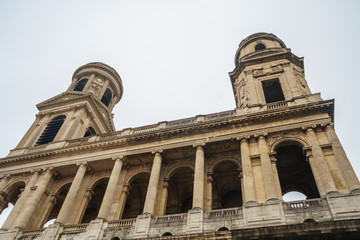Fototapeta na wymiar Old Church Saint Sulpice in Paris. Religion.