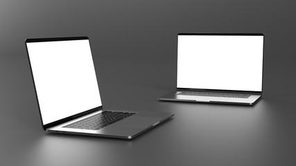  Laptops, templates on a dark background. Template, mockup, design.	 - obrazy, fototapety, plakaty