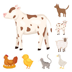 Vector illustration of farm and food icon. Collection of farm and countryside vector icon for stock.