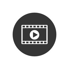 Video vector icon on gray background modern flat style