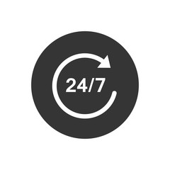 24 7 call center support vector icon Modern flat style