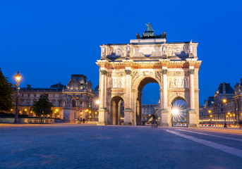 Fototapeta na wymiar Carousel Arch of Triumph at night, Paris, France