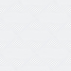 Seamless wavy lines pattern. 3D illusion.