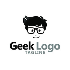 Geek Nerd Logo Stock Vector