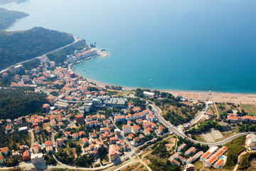 Montenegro, Rafailovici. The view on sea beach.