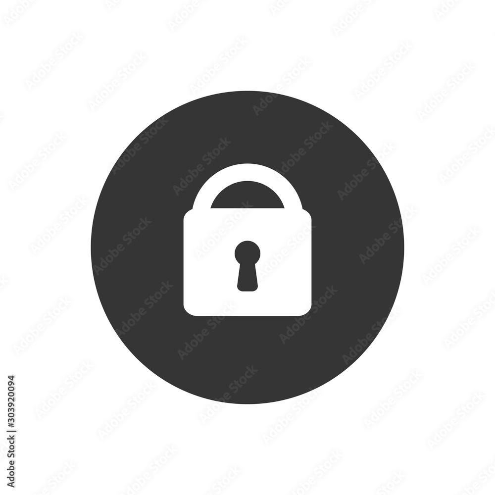 Poster security icon vector. protect security symbol in flat style