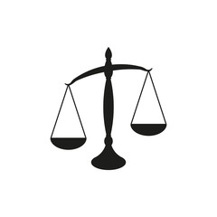 Scales of justice icon. Vector illustration. Isolated.	