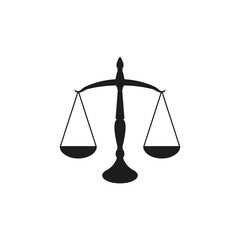 Scales of justice icon. Isolated.