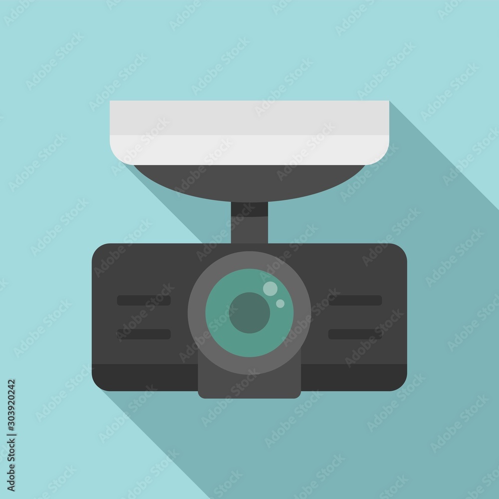 Poster dash cam recorder icon. flat illustration of dash cam recorder vector icon for web design