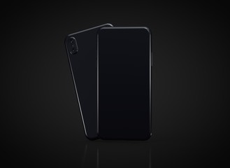 3d smartphone XS with blank screen isolated