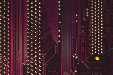 Electronic circuit board abstract background. computer motherboard close up. micro elements of...