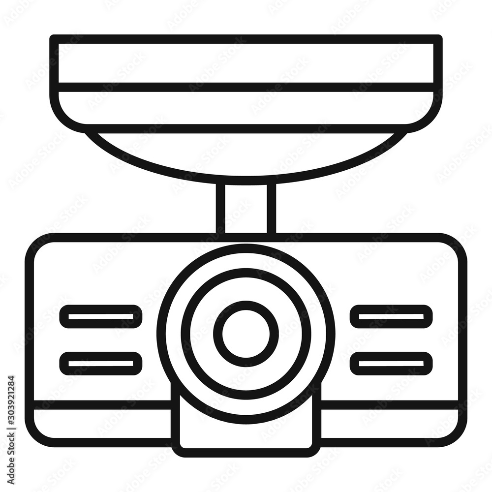 Poster dash cam recorder icon. outline dash cam recorder vector icon for web design isolated on white backg
