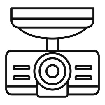 Dash Cam Recorder Icon. Outline Dash Cam Recorder Vector Icon For Web Design Isolated On White Background