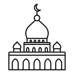 Modern mosque icon. Outline modern mosque vector icon for web design isolated on white background