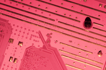 Electronic circuit board abstract background. computer motherboard close up. micro elements of...