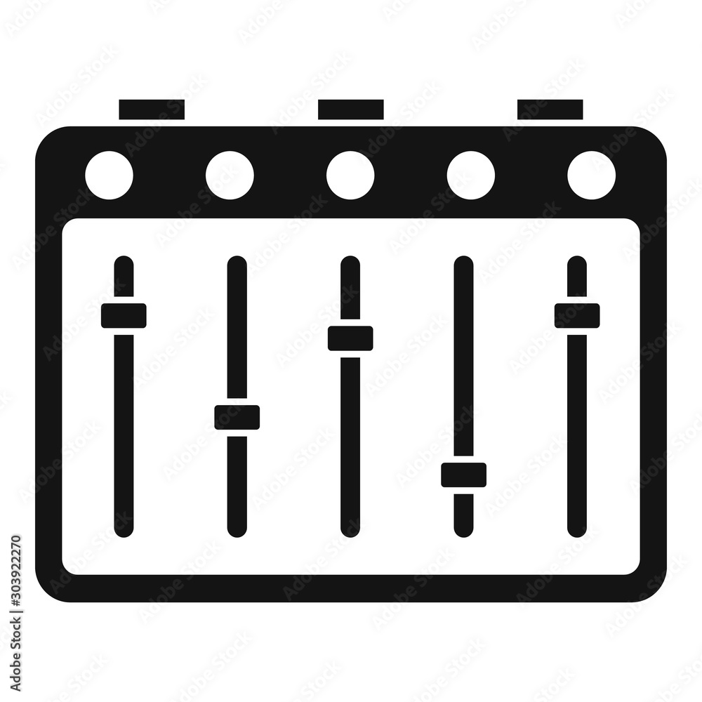 Poster dj equalizer icon. simple illustration of dj equalizer vector icon for web design isolated on white 