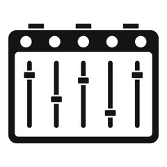 Dj equalizer icon. Simple illustration of dj equalizer vector icon for web design isolated on white background