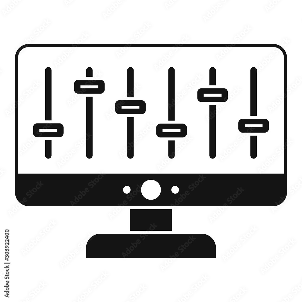 Poster dj monitor console icon. simple illustration of dj monitor console vector icon for web design isolat