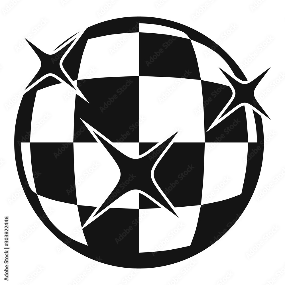 Poster disco mirror globe icon. simple illustration of disco mirror globe vector icon for web design isolat