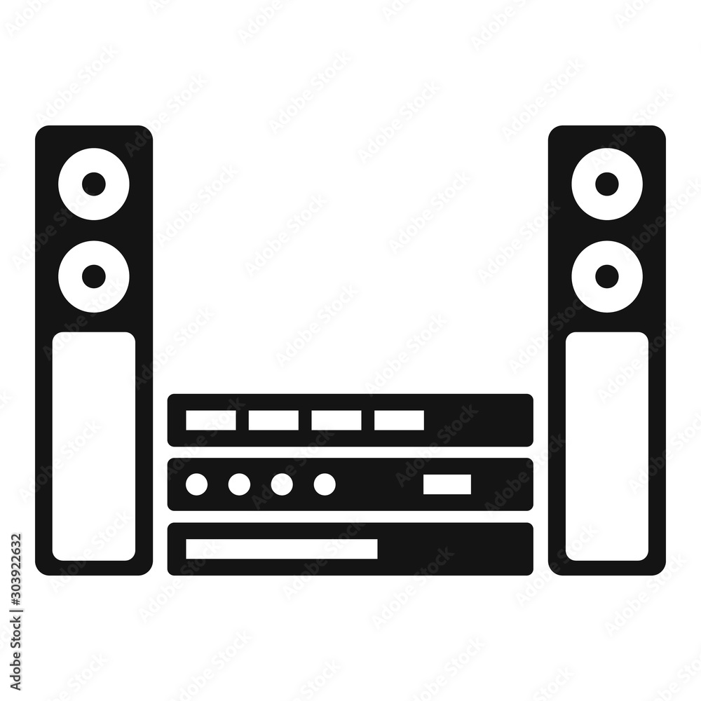 Poster music speaker system icon. simple illustration of music speaker system vector icon for web design is