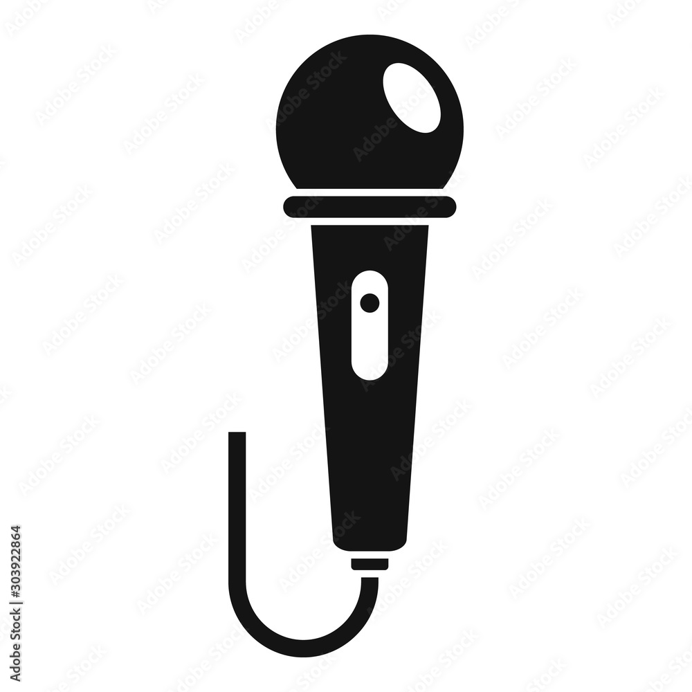 Poster voice microphone icon. simple illustration of voice microphone vector icon for web design isolated o