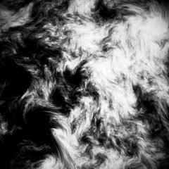 Abstract puffs of white smoke on black background. Print. Frozen abstract moешщт of dust explosion in night.