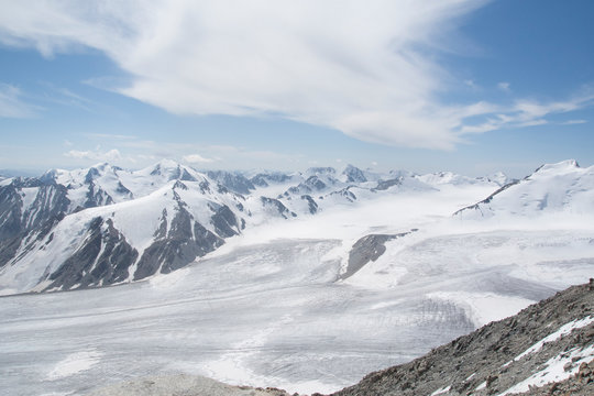 Potanin Glacier In Altai Mountains, Mongolia