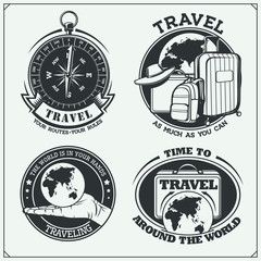 Obraz premium Set of Travel emblems, labels and design elements. Print design for t-shirt.