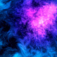Purple starfall in a far galaxy. Print. Mystic endless galaxy texture on a colored background.