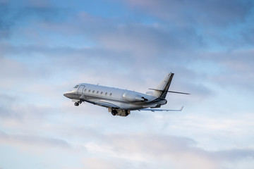 Business jet takeoff
