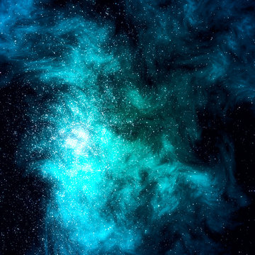 Night stars on galaxy sky backround with nebula. Print. Astronomical photo concept of infinity.