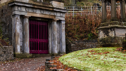 old tomb with gates