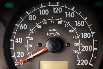 dashboard with instruments speedometer in the car