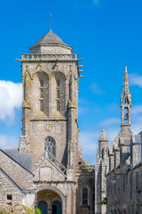 Fototapeta na wymiar Locronan, the ancient church, beautiful french city in Brittany